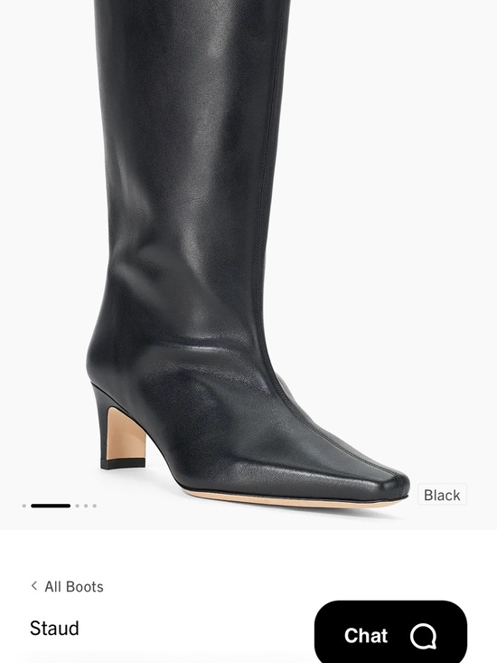STAUD Shoes - STAUD Black Leather Wally 55mm Mid Calf Heel Boot